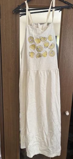 レモン柄 刺繍 キャミワンピース ロング丈のサムネイル