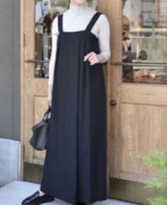 お値下げ!! 美品 ourhome しなやか素材のラップ風サロペット - メルカリ