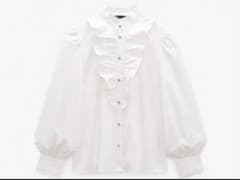 ZARA フリル　ポプリン　シャツのサムネイル