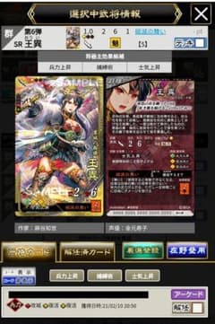 三国志大戦 SR王異 兵力攻活活のサムネイル