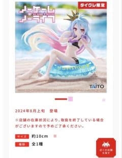 ★新品未開封　ノーゲーム・ノーライフ 白 フィギュア タイクレ限定