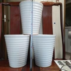 番号 427番 蘭鉢 陶器植木鉢 3個セット ホワイト - メルカリ