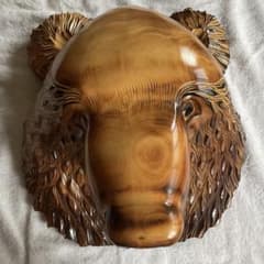 木彫り 熊 壁掛け 彫刻 オブジェ 北海道 登別 美品 匿名配送 - メルカリ