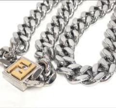 FENDI フェンディ ネックレス FF メンズ シルバー 喜平チェーン - メルカリ