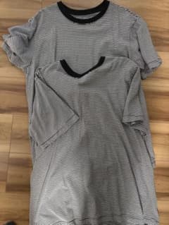 ローソンコラボ無印良品 ボーダーTシャツ ブラック Lサイズのサムネイル