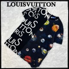 ルイヴィトン バイカラーギャラクシーtシャツ ブラックS 宇宙半袖