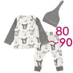 パジャマ クマ柄 80センチ〜90センチ 帽子付きのサムネイル