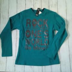 ラメ文字print裏起毛のあったかいロンＴ/160サイズ新品のサムネイル