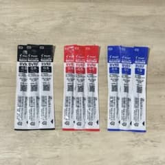 PILOT ボールペン替芯 0.5mm（油性） 3色（黒・赤・青）3セットのサムネイル