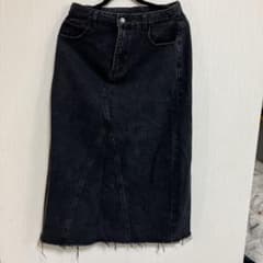 【美品】SHEIN Dazy ロングデニムスカート 黒 XL スリット入りのサムネイル