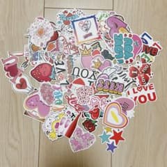 ❣️大容量ハート❣️ LOVE 100枚ステッカーセット 防水シール シールパックのサムネイル
