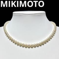 テリ強 箱付】 ミキモト パールネックレス K14 アコヤ 本真珠 6.5mm