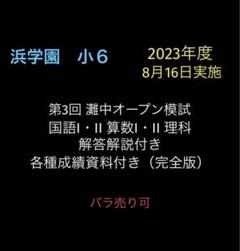 浜学園　小5　2019〜2023年度　5年分　第一回灘中チャレンジテスト　国算理 浜学園 灘中チャレンジテスト 小5 2023年度 第1回 成績資料付き