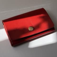 ⁠【本革/総手縫い】姫路レザー 名刺入れ＆カードケース レッド 赤のサムネイル