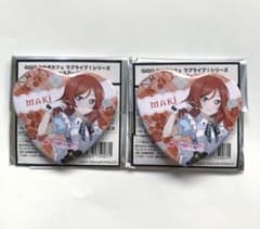 ラブライブ！ 西木野真姫 ハート型 缶バッジ 2個 GIGOコラボカフェ μ's