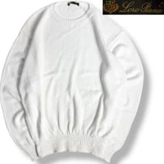 J5225 ロロピアーナ クルーネック コットンニット ホワイト 50 J5225 ロロピアーナ クルーネック コットンニット ホワイト 50 - メルカリ