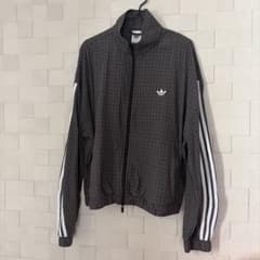 adidas チェックトラックトップ　トラックジャケット　ブラック　Lのサムネイル