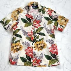 美品✨ラルフローレン 現行QRタグ フローラルプリントアロハシャツ花柄 