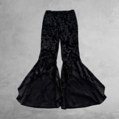 00's archive ベロアフレアパンツ レース ゴシック グランジ y2k