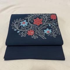 良品 名古屋帯 夏物 絽 紺のサムネイル
