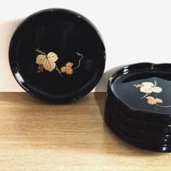 〈銘々皿・5客〉食器 漆器 和食器 御菓子皿 金彩蒔絵 成型樹脂製のサムネイル