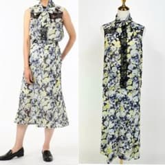 【未使用】グレースコンチネンタル　セットアップ　フラワー　ボウタイ　スカート 未使用】グレースコンチネンタル セットアップ フラワー ボウタイ