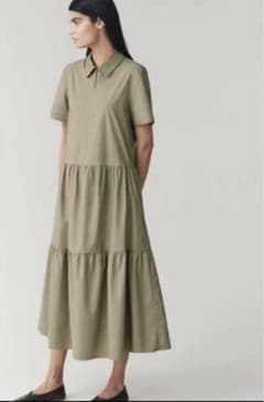 【最終値下げ】COS 半袖 シャツワンピース カーキのサムネイル
