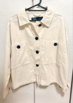 ZARA コーデュロイ ジャケット アイボリー Mのサムネイル