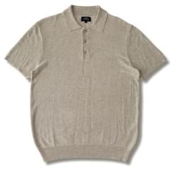 美品 A.P.C. アーペーセー ベージュ リネン ニット ポロシャツ 美品 A.P.C. アーペーセー ベージュ リネン ニット ポロシャツ - メルカリ
