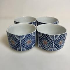 有田焼 幸泉窯 染付 角小鉢 4客セット 網目 花紋様 和食器 - メルカリ
