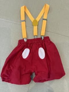 ディズニー ミッキーマウス サスペンダー付 ショートパンツ コスプレ 100cmのサムネイル