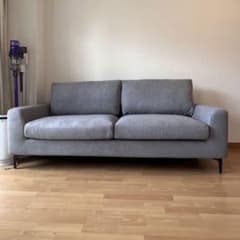 TAPIS／2.5人掛け（幅182cm）／フェザーソファ（グレー）／スチール脚