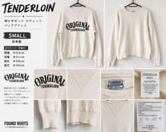 TENDERLOIN 両Vガゼット スウェット S バックプリント 日本製 白