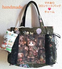 y*k様 コヤンイサムチョン♡ポーチ付き！ジョリーフルール！ノエルちゃんのトート ハンドメイド 猫コロントートバッグ コヤンイサムチョンチャーム