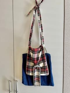 Futatsukukuri チェック柄デニムショルダーバッグのサムネイル