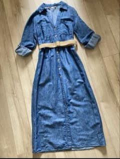 ZARA デニム ロングワンピースのサムネイル