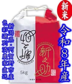 新米・令和８年産 新潟県認証　大粒な 新之助　白米５kg★農家直送 ★色彩選別済のサムネイル
