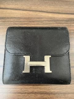 エルメス 二つ折り財布 コンスタンスミニ黒 リザードレザー エルメス 二つ折り財布 コンスタンスミニ黒 リザードレザー - メルカリ
