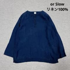 美品 オアスロウ リネン スリーピングシャツ インディゴ ヘンリーネック 2 美品 オアスロウ リネン スリーピングシャツ インディゴ ヘンリー