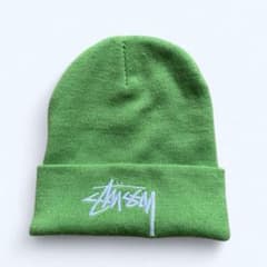 Stussy ライムグリーン ニット帽/ユニセックス - メルカリ