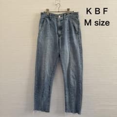 KBF デニムパンツ M ライトブルー ストレート ハイウエスト 裾フリンジのサムネイル