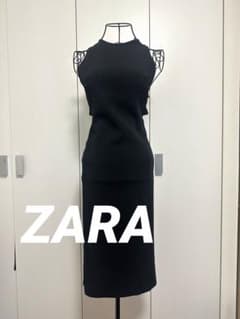 ZARA ノースリーブ ロングワンピース ブラック S