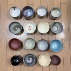 67点 まとめて 抹茶碗 茶碗 茶道具 陶器三点セット（陶器三つ揃 茶箱用三点セット】 〇【茶器/茶道具 まとめて いろいろ 陶器 箱無し 工芸品