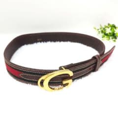良品】GUCCI グッチ ベルト インターロッキングG シェリーライン