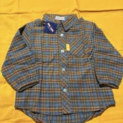 新品未使用チェック柄長袖シャツ 90cmのサムネイル