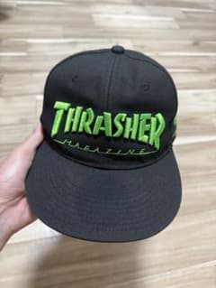 THRASHER MAGAZINE ベースボールキャップ ブラック グリーンのサムネイル