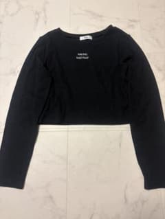 クロップド長袖Tシャツ ブラックのサムネイル