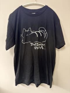 猫イラスト Tシャツ ブラック Mサイズのサムネイル