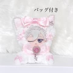 おすわりぬい服　ぬいふく　ちびぐるみ　きぐるみ ピンク　白　ラブリー　ねこのサムネイル