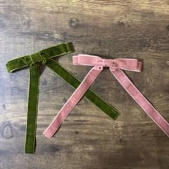 ベルベット　ベロアリボン　ヘアアクセサリー　2個セット　結婚式　卒業式のサムネイル